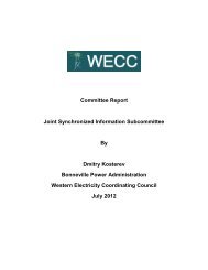 JSIS Report - Western Electricity Coordinating Council