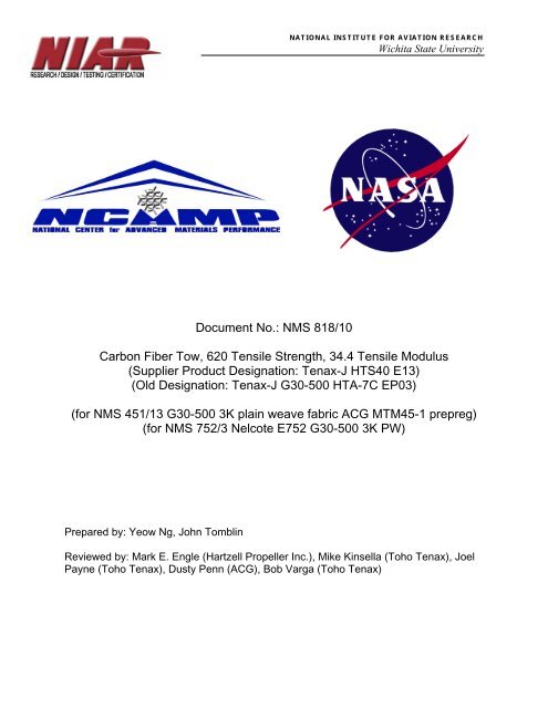 NMS 818/10 Carbon Fiber Tow, 620 Tensile - National Institute for ...