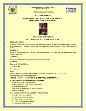 Herramientas de Excelencia para el Desarrolloo Secretarial - UNAM