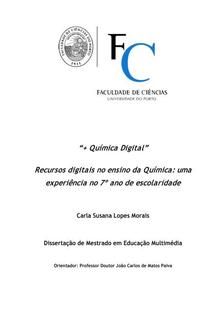 Recursos digitais no ensino da QuÃ­mica - Nautilus - Universidade de ...