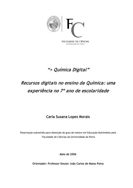 Recursos digitais no ensino da QuÃ­mica - Nautilus - Universidade de ...