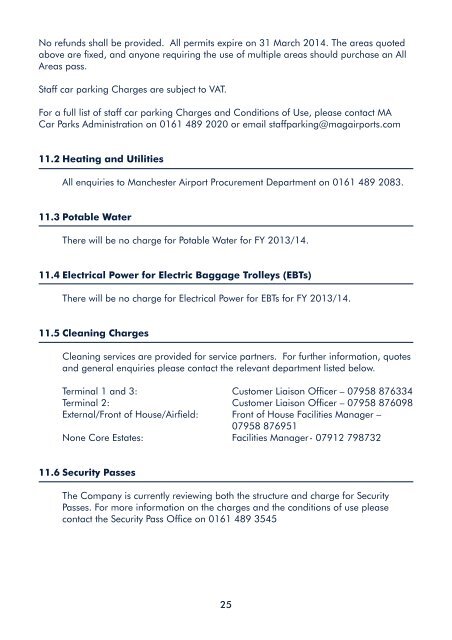 Fees and Charges - Manchester Airport