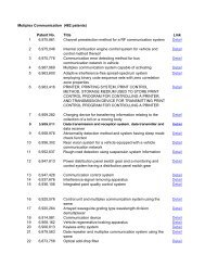 Mutiplex Communication (482 patents) Patent No. Title Link 1 ...