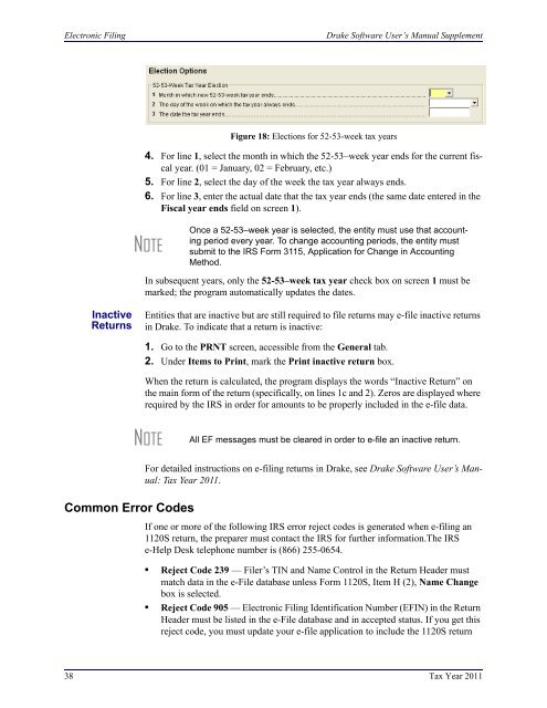 Drake Software User's Manual Tax Year 2011 Supplement: S ...