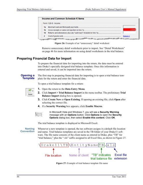 Drake Software User's Manual Tax Year 2011 Supplement: S ...