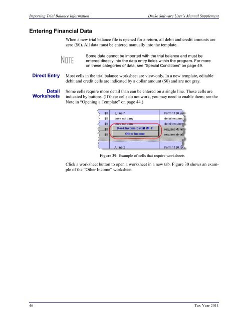 Drake Software User's Manual Tax Year 2011 Supplement: S ...