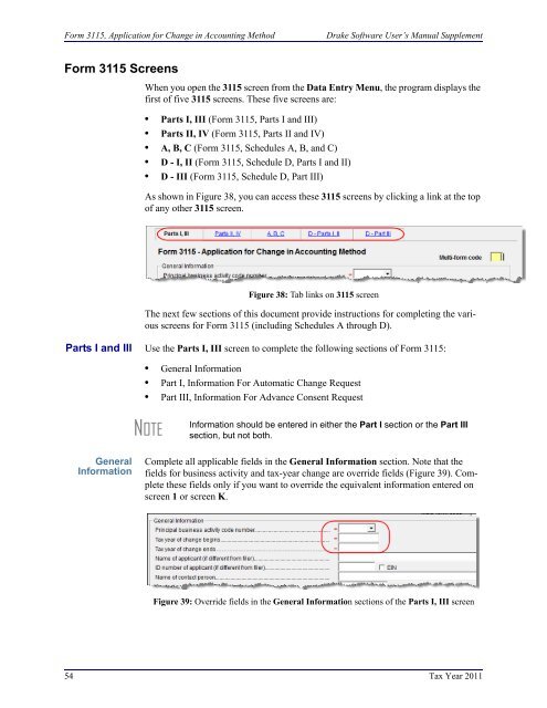 Drake Software User's Manual Tax Year 2011 Supplement: S ...