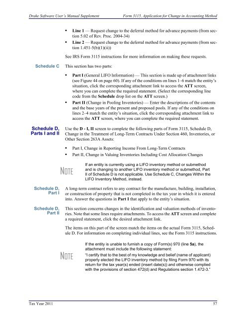 Drake Software User's Manual Tax Year 2011 Supplement: S ...