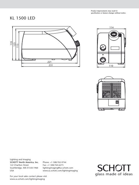 Schott KL 1500 LED Light Source Brochure - Meyer Instruments, Inc.