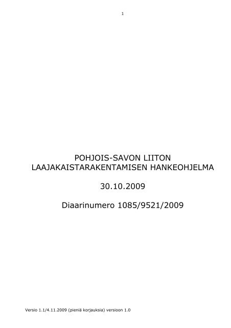 hankeohjelma - Pohjois-Savon liitto