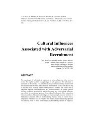 Cultural Influences Associated with Adversarial Recruitment