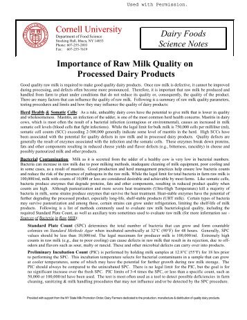 Raw Milk Quality