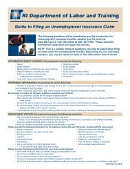 UI Guide to Filing a Claim - RI Department of Labor and Training
