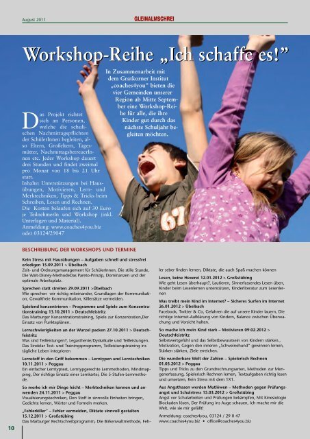 Die Regionalzeitung der Gemeinden Deutschfeistritz, Großstübing
