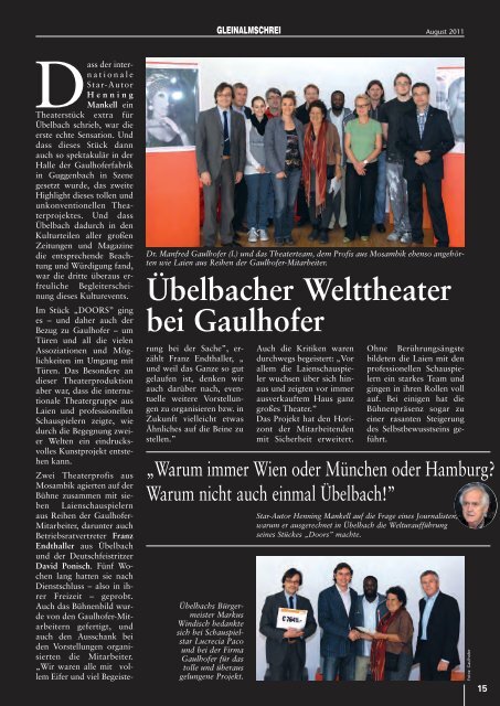 Die Regionalzeitung der Gemeinden Deutschfeistritz, Großstübing