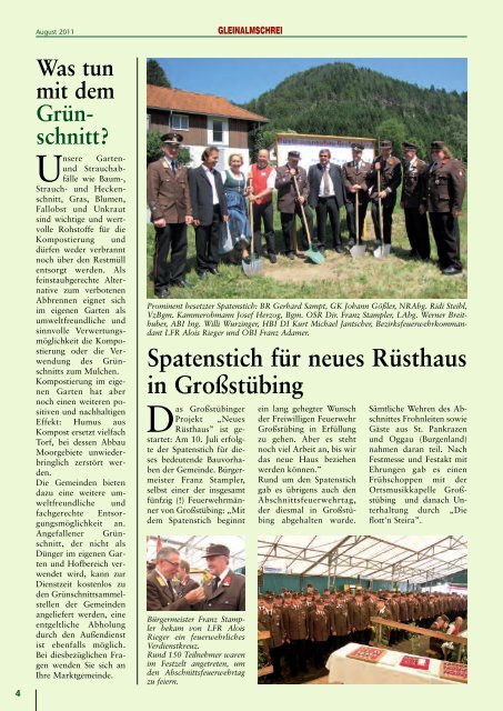 Die Regionalzeitung der Gemeinden Deutschfeistritz, Großstübing