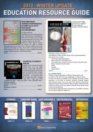 2012 winter update education resource guide - Hal Leonard Australia