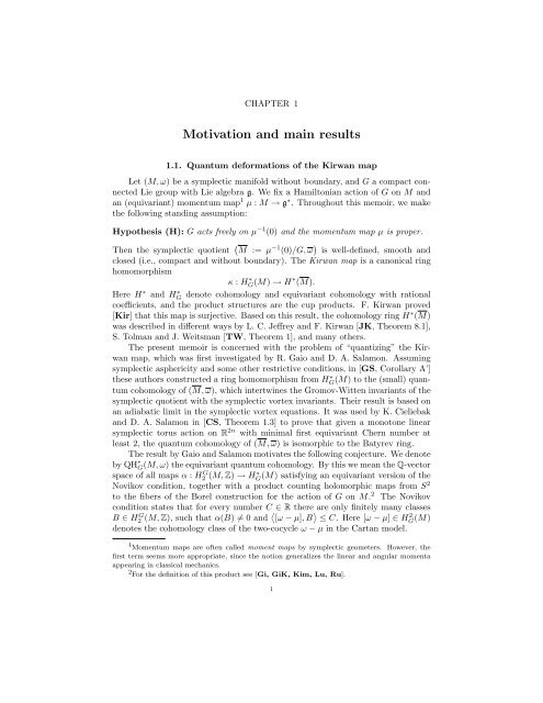 A Quantum Kirwan Map: Bubbling and Fredholm Theory for ... - KIAS