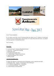 Newsletter Mai - Juni 2013 - Tennisverein Ankum e.V.