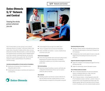 Datex-Ohmeda S/5™ Network and Central - GE Healthcare