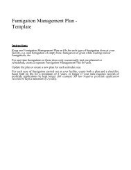 Fumigation Management Plan - Template