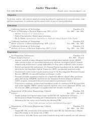 Resume - Electrical Engineering - Caltech