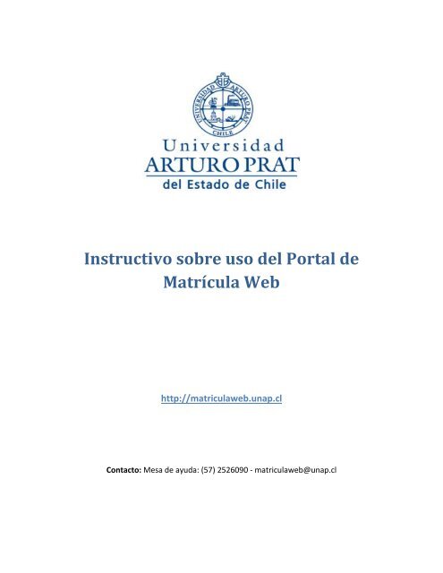 Como Matricularse - Portal de Matrícula Web - Universidad Arturo Prat