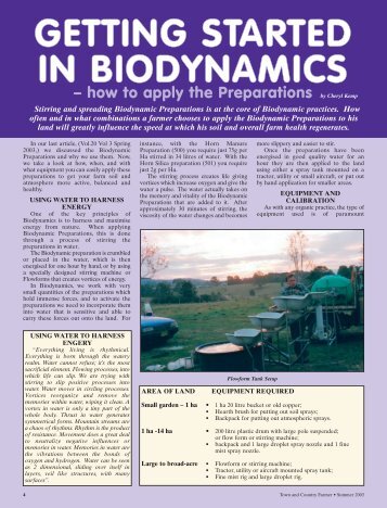 Getting Started in Biodynamics - Biodynamic Agriculture Australia