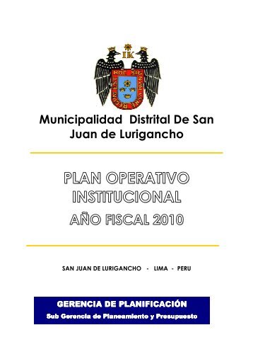 PLAN OPERATIVO INSTITUCIONAL 2010 - Municipalidad de San ...