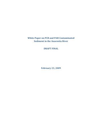 White Paper on PCB and PAH Contaminated Sediment on the ...