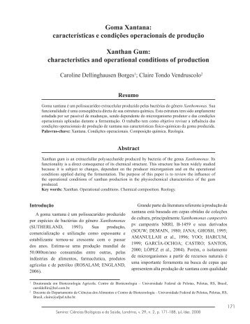 Goma Xantana: características e condições operacionais de ...