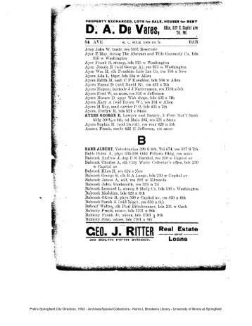 Polk's Springfield City Directory, 1902 - letter B - University of Illinois ...