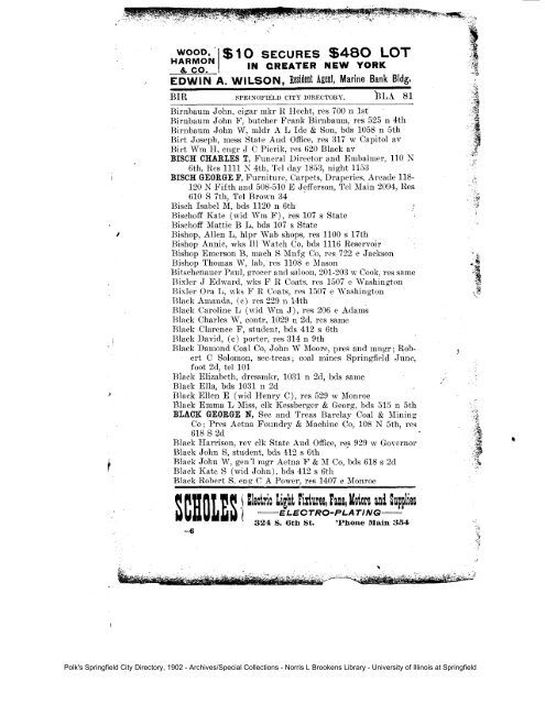 Polk's Springfield City Directory, 1902 - letter B - University of Illinois ...