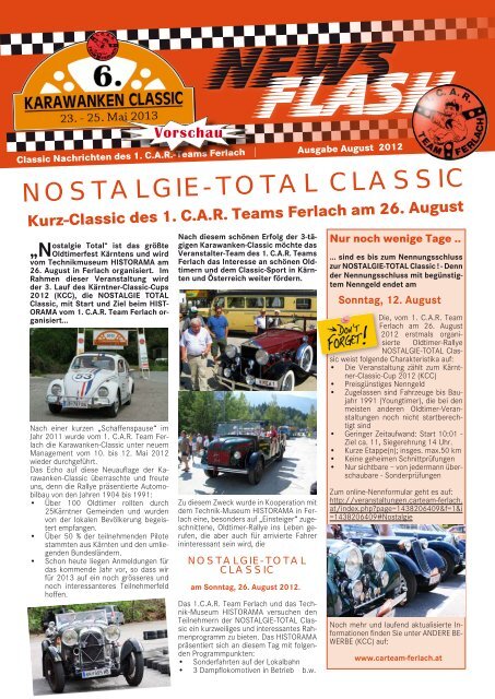 NOSTALGIE-TOTAL Classic - Karawanken Classic - CAR Team ...