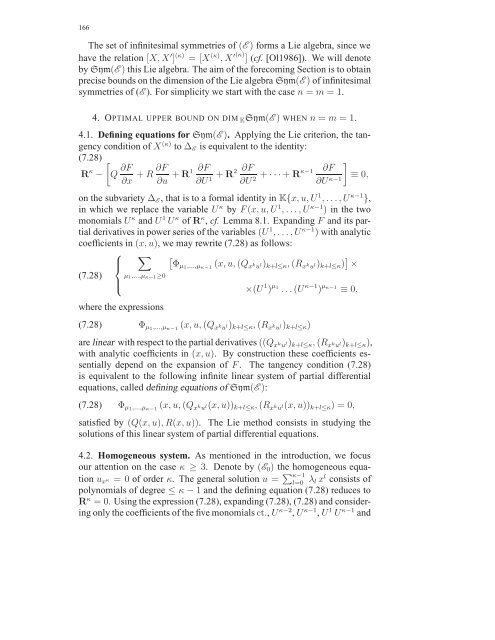 Travaux sur les symÃ©tries de Lie des Ã©quations aux ... - DMA - Ens