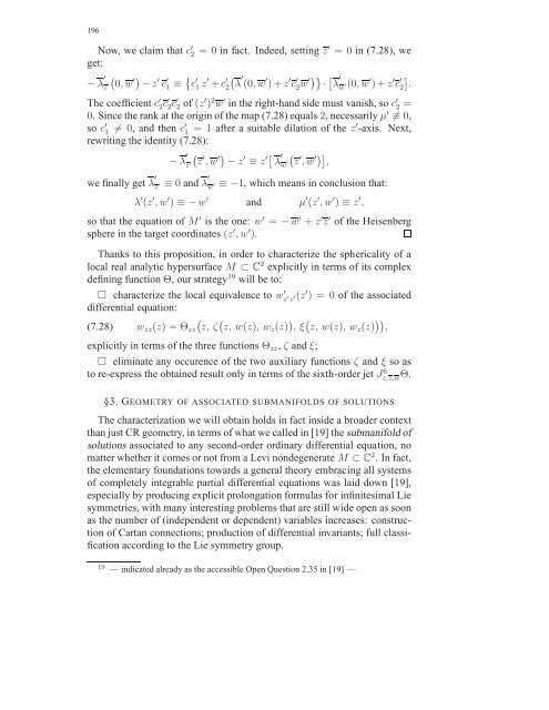 Travaux sur les symÃ©tries de Lie des Ã©quations aux ... - DMA - Ens