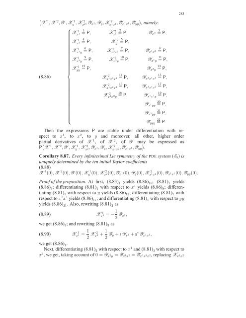 Travaux sur les symÃ©tries de Lie des Ã©quations aux ... - DMA - Ens