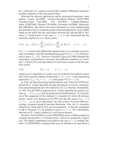 Travaux sur les symÃ©tries de Lie des Ã©quations aux ... - DMA - Ens