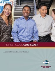 THE FIRST CLASS CLUB COACH - Toastmasters International