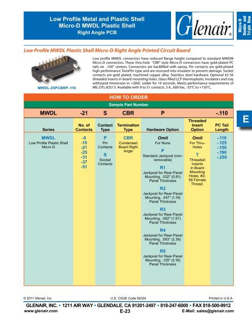 High-Performance Micro-D Connectors and Cables - Servo and ...