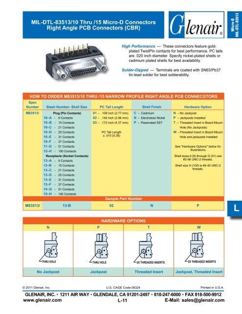 High-Performance Micro-D Connectors and Cables - Servo and ...