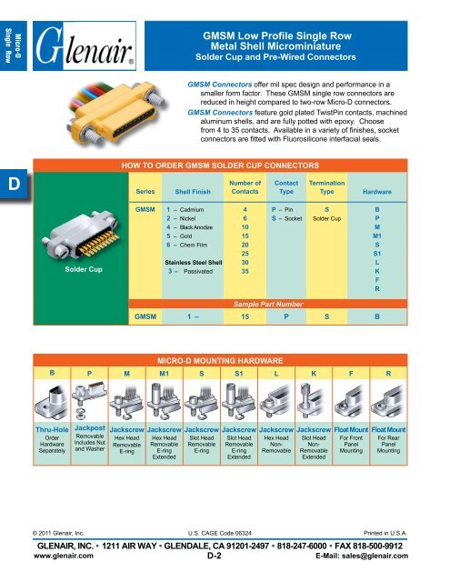 High-Performance Micro-D Connectors and Cables - Servo and ...