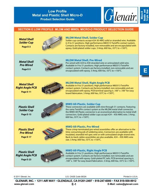 High-Performance Micro-D Connectors and Cables - Servo and ...