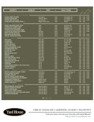 Beer Menu - Yard House Restaurants