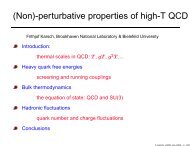 (Non)-perturbative properties of high-T QCD from lattice ... - Physics