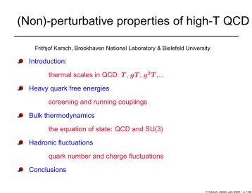 (Non)-perturbative properties of high-T QCD from lattice ... - Physics