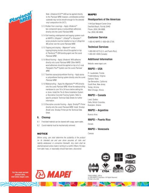 Planibond EBA, technical sheet