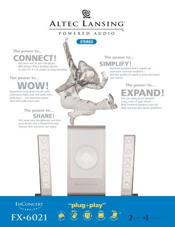 US FX6021 SELL SHEET PA.qrk (Page 1) - Altec Lansing