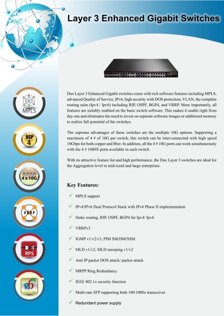 Layer 3 Enhanced Gigabit Switches - Dax Networks