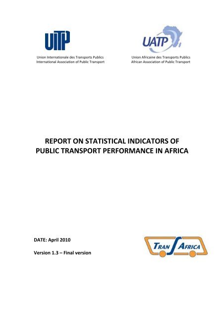 report on statistical indicators of public transport performance ... - UITP